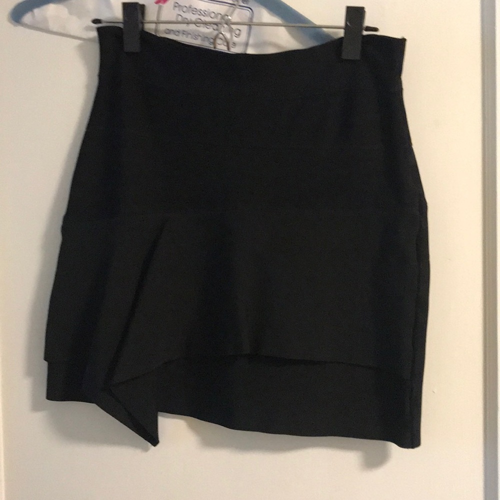 BCBG maxazria Black peplum bandage skirt size s m
